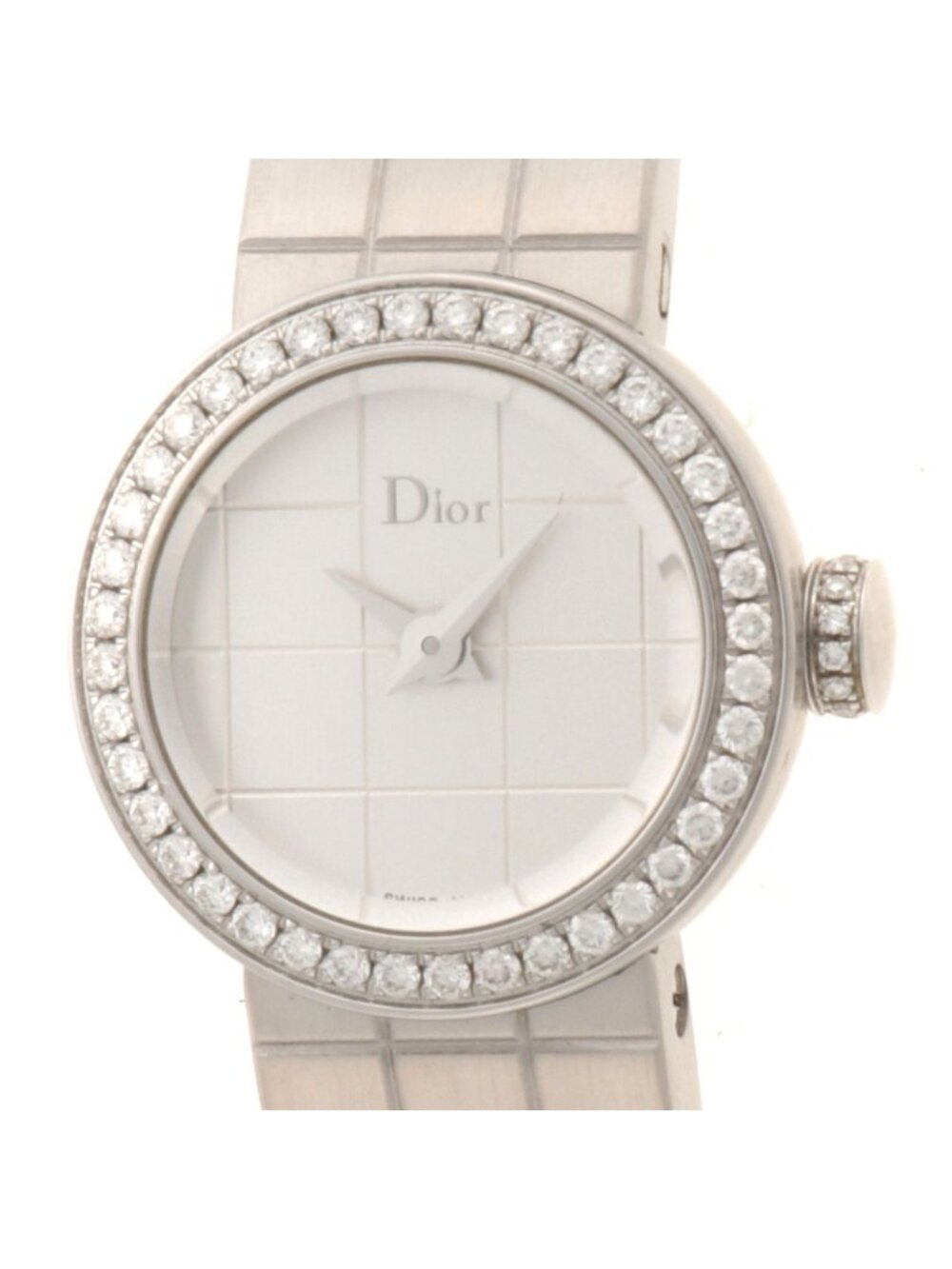 Dior la Di Watch Stainless Steel Silver Dial Diamond Bezel Quartz
